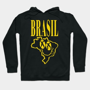 Brazil Brasil Grunge Happy Smiling Face Hoodie